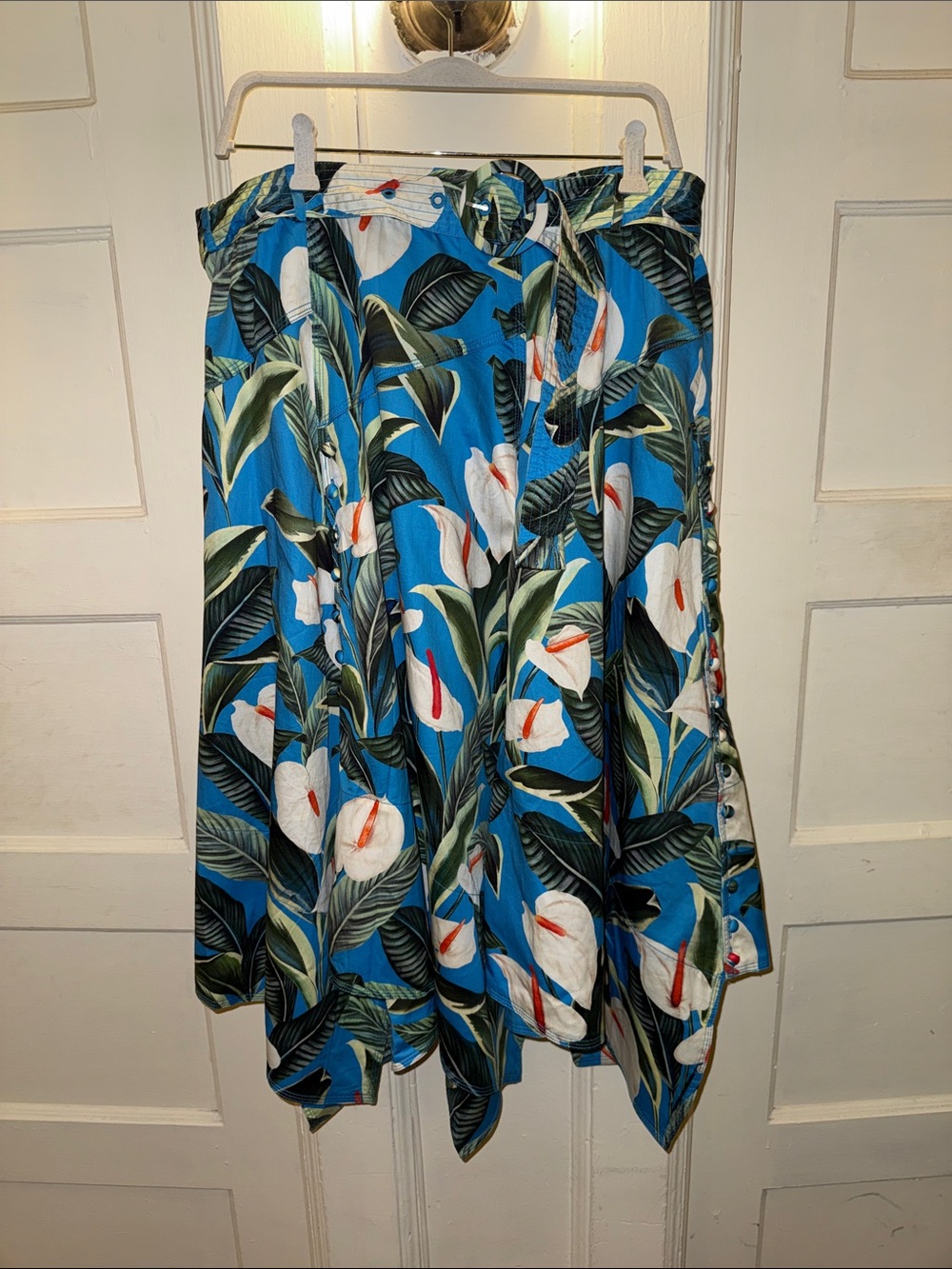 FARM Rio Blue Tropical Floral Circle Skirt - flash sale